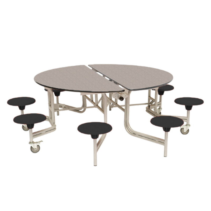 SpaceRight Eight Seat Round Mobile Folding Dining Table